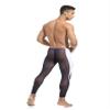 Jugaoge Men Sexy See Through Leggings Tight Pants Butt Lifting Sports Leggings High Waisted Tummy Control Workout Shorts Navy Blue X-Large view 3