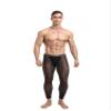 Jugaoge Men Sexy See Through Leggings Tight Pants Butt Lifting Sports Leggings High Waisted Tummy Control Workout Shorts Black Small view 1