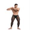 Jugaoge Men Sexy See Through Leggings Tight Pants Butt Lifting Sports Leggings High Waisted Tummy Control Workout Shorts Black Small view 2