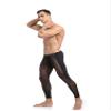 Jugaoge Men Sexy See Through Leggings Tight Pants Butt Lifting Sports Leggings High Waisted Tummy Control Workout Shorts Black Small view 4