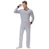INK+IVY Men Sleepwear Pajama Set Cuffed Long Sleeve V-Neck T-Shirt, Soft Sueded Jersey Vee, and Relaxed Fit Trouser Loungewear, Alloy, Medium view 3