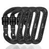 BEIFENG Heavy Duty Lightweight Locking Carabiner Clips D Ring for Camping Hiking Outdoor Gym etc, Carabiner with Lock Small Carabiners for Dog Leash & Harness (Screw Locking 4Pcs) view 1