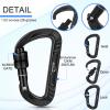 BEIFENG Heavy Duty Lightweight Locking Carabiner Clips D Ring for Camping Hiking Outdoor Gym etc, Carabiner with Lock Small Carabiners for Dog Leash & Harness (Screw Locking 4Pcs) view 3
