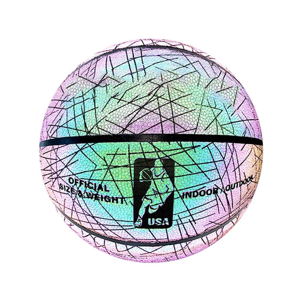 bangyao Basketball Holographic Basketball Glow in The Dark Basketballs Holographic Reflective Basketball Light Up Basketball Luminous Basketball Special Basketball Size 7/29.5"