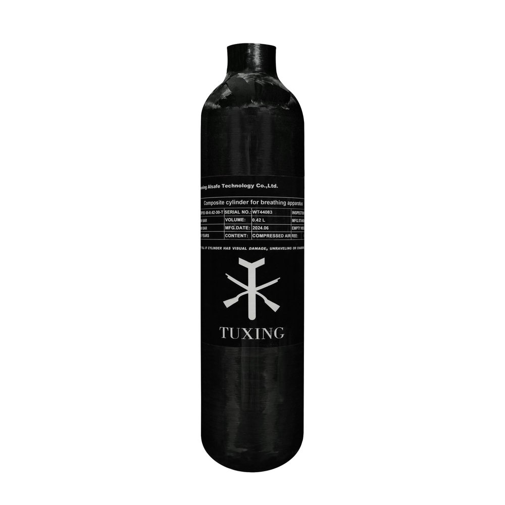 TUXING 4500Psi Pcp Air Tank 0.42L 25Cu in 420cc Carbon Fiber HPA Tank,Gas Cylinder,Paintball Hunting for PCP Air Rifle Gun Daystate and FX Thread M18 * 1.5