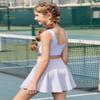 Zaclotre Skorts Skirts for Girls Elastic High Waisted Tennis Skirt with 2 Pockets Athletic Golf Workout Sports Shorts White view 3