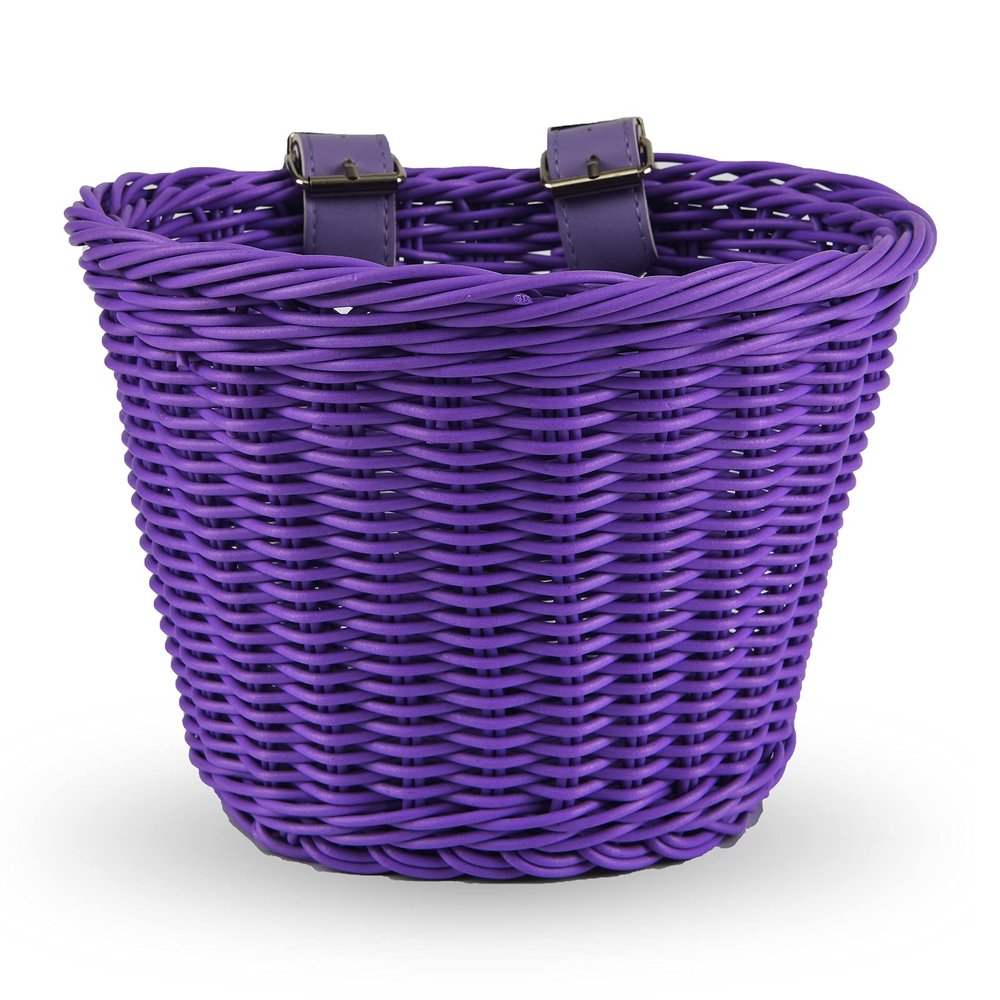 EIRONA Kids Bike Handlebar Basket Storage Basket for Bicycle, Scooter & Tricycle, Purple