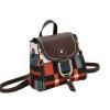 IKAXIYO Women Faux Leather Color Block Plaid Mini Backpack Crossbody Shoulder Bag Handbag, Fashion and Convenient view 1