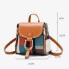 IKAXIYO Women Faux Leather Color Block Plaid Mini Backpack Crossbody Shoulder Bag Handbag, Fashion and Convenient view 2