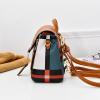 IKAXIYO Women Faux Leather Color Block Plaid Mini Backpack Crossbody Shoulder Bag Handbag, Fashion and Convenient view 4