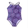 Moggemol Kids Girls Halter Adjustable Straps Criss Cross Back One Piece Swimsuit Beach Bathing Suit Purple 3 Years view 3
