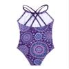 Moggemol Kids Girls Halter Adjustable Straps Criss Cross Back One Piece Swimsuit Beach Bathing Suit Purple 3 Years view 4