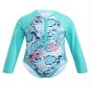 Moggemol Kids Girls One Piece Sun Protection Swimsuit Long Sleeve Surfing Rashguard Shirts Beach Swimwear Mint 6 Years view 1