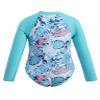 Moggemol Kids Girls One Piece Sun Protection Swimsuit Long Sleeve Surfing Rashguard Shirts Beach Swimwear Mint 6 Years view 2
