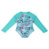 Moggemol Kids Girls One Piece Sun Protection Swimsuit Long Sleeve Surfing Rashguard Shirts Beach Swimwear Mint 6 Years view 3
