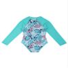 Moggemol Kids Girls One Piece Sun Protection Swimsuit Long Sleeve Surfing Rashguard Shirts Beach Swimwear Mint 6 Years view 4