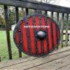 ARTIZANSTORE Medieval LARP Warrior Wood and Steel Viking Round Shield Red Wooden Armour view 2