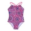 Moggemol Kids Girls Halter Adjustable Straps Criss Cross Back One Piece Swimsuit Beach Bathing Suit Pink 3 Years view 3