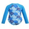 Moggemol Kids Girls One Piece Sun Protection Swimsuit Long Sleeve Surfing Rashguard Shirts Beach Swimwear Blue 8 Years view 2