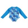 Moggemol Kids Girls One Piece Sun Protection Swimsuit Long Sleeve Surfing Rashguard Shirts Beach Swimwear Blue 8 Years view 3