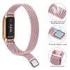 Vanjua Metal Band Compatible with Fitbit Luxe Bands, Stainless Steel Mesh Loop Adjustable Wristband Replacement Strap for Fitbit Luxe/Luxe Special Edition Fitness Tracker Women Men (Rose Pink) view 2
