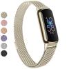 Vanjua Metal Band Compatible with Fitbit Luxe , Stainless Steel Mesh Loop Adjustable Wristband Replacement Strap For Special Edition Fitness Tracker Women Men (Champagne Gold) view 1