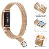 Vanjua Metal Band Compatible with Fitbit Luxe Bands, Stainless Steel Mesh Loop Adjustable Wristband Replacement Strap for Fitbit Luxe Fitness Tracker - Women & Men (Rose Gold) view 2