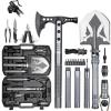 ZENHOSIT Multifunctional Folding Tactical Shovel Hatchet Combo - With Axe, Flashlight, Extension Handles - For Camping, Cycling, Hiking - 19.3-40.9 Inches view 1