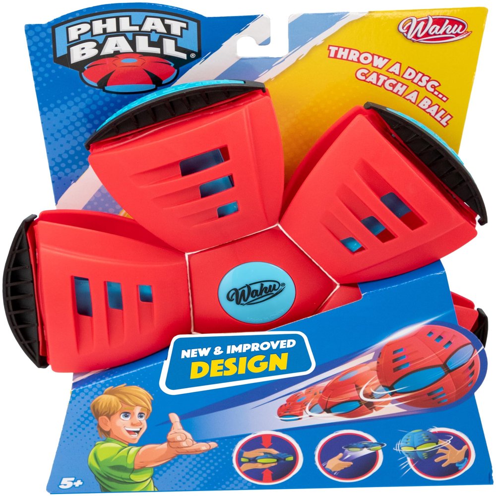 WAHU Phlat Ball Classic Flying Disc Toy for Kids Ages 5+, Collapsible Time Delay Frisbee, Red