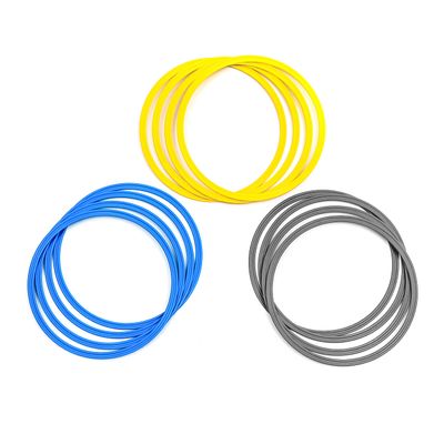 Speed & Agility Training Rings - Set of 12-16" Outer Diameter by Trademark Innovations (Yellow/Blue/Gray)