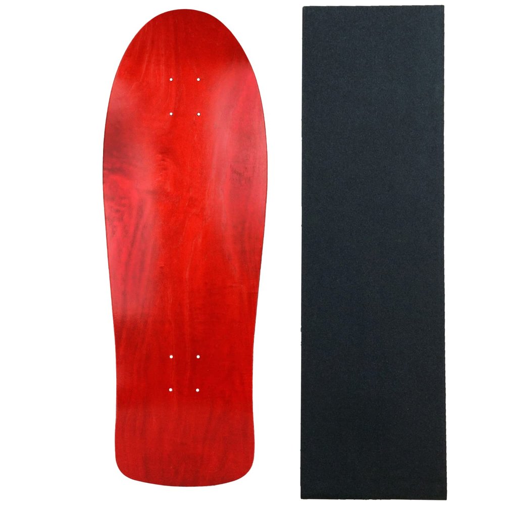 Moose Skateboards Old School 10" x 30" Stained Red Blank Skateboard Deck + Grip