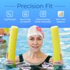 Beemo Latex Swimming Cap for Women, Swim Cap for Long Hair or Short Hair, Bath & Swim Caps to Shield Hair from Damage, Use as Large Shower Cap, White Swimming Cap with Pink Flowers view 4