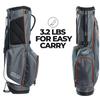 Izzo Golf Ultra-Lite Stand Golf Bag with Dual-Straps & Exclusive Features, Grey/Orange, 3.2 pounds view 2