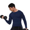 Men's Compression Shirts Long Sleeve Athletic T Shirt Workout Cool Dry Running Tops Gym Undershirts Baselayers Navy view 3