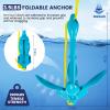 Dreizack Kayak Anchor Kit, 3.5 lb Folding Grapnel Boat Anchor Trolley Accessories with 40ft Rope and PVC Buoy for Fishing Kayaks SUP Paddle Boards Canoes Jet Ski PWC Inflatable Small Boats, Blue view 2