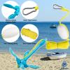 Dreizack Kayak Anchor Kit, 3.5 lb Folding Grapnel Boat Anchor Trolley Accessories with 40ft Rope and PVC Buoy for Fishing Kayaks SUP Paddle Boards Canoes Jet Ski PWC Inflatable Small Boats, Blue view 3