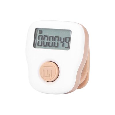Tally Counter, White Clicker Counter Stitch Counter with Anti Sweat Silicone Ring Matte Texture 6 Channel Counting