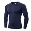 Men's Compression Shirts Long Sleeve Athletic T Shirt Workout Cool Dry Running Tops Gym Undershirts Baselayers Navy view 1