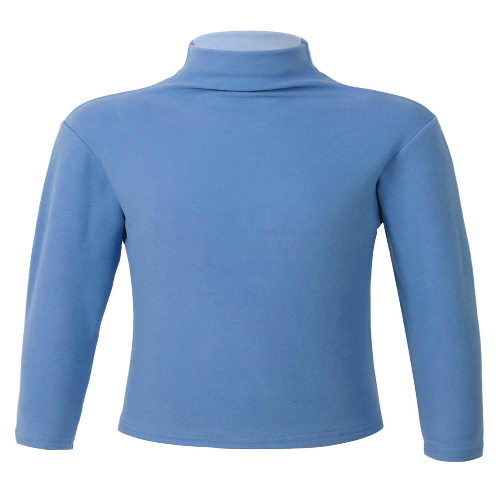 Huimingda Kids Girls and Boys Thermal Underwear Tops Long Sleeves Mock Neck Shirt Baselayer Stretchy Warm Tops Light Blue 5-6 Years