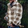 Mens Fuzzy Sherpa Fleece Pullover Jackets Western Plaid Aztec Tribal Sweater Long Sleeve Winter Sweatshirts Pocket view 2