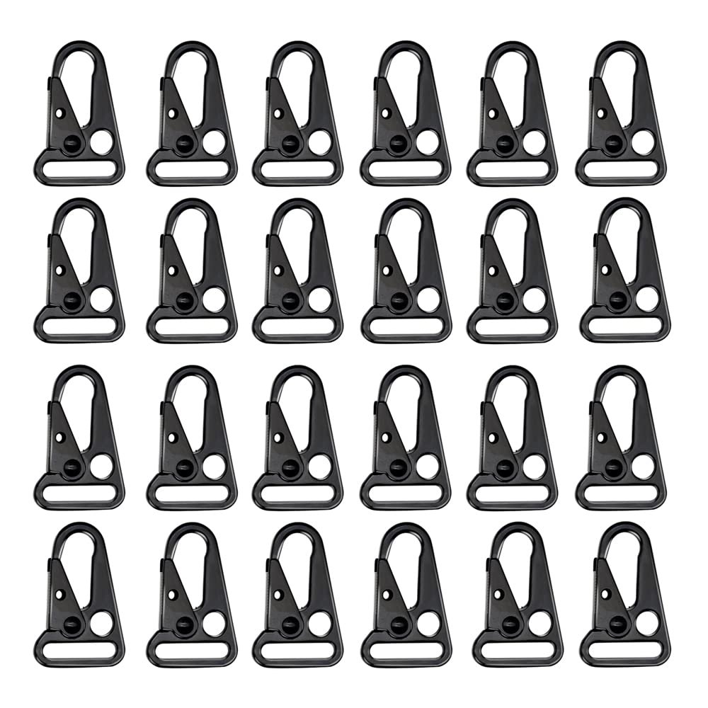IndependentThose 24 Pieces 1 Inch Enlarged Mouth Clip Sling Clasp Hook for Keychain Snap Hooks Outdoor Bag Backpack Tactical Carabiners