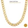 INFINIQUE CREATIONS 18K Gold Plated Stainless Steel Cuban Curb Chain Bracelet Necklace 3~12mm (22, 6mm, Gold) view 2