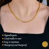 INFINIQUE CREATIONS 18K Gold Plated Stainless Steel Cuban Curb Chain Bracelet Necklace 3~12mm (22, 6mm, Gold) view 4