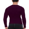 Men's Compression Shirts Long Sleeve Athletic T Shirt Workout Cool Dry Running Tops Gym Undershirts Baselayers Wine view 3