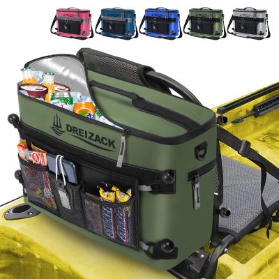 Dreizack Kayak Cooler - Green, Waterproof, 1.584 Quarts, Insulated, Behind Seat, Fishing, Camping, Picnic, Hiking, Kayak Accessories
