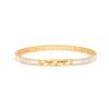 PEARLADA Baguette Cubic Zirconia Tennis Bracelet, Classic 18k Gold Plated Faux Diamond Bracelet for Women, Dainty Adjustable Bracelet for Wedding 7-8 view 1