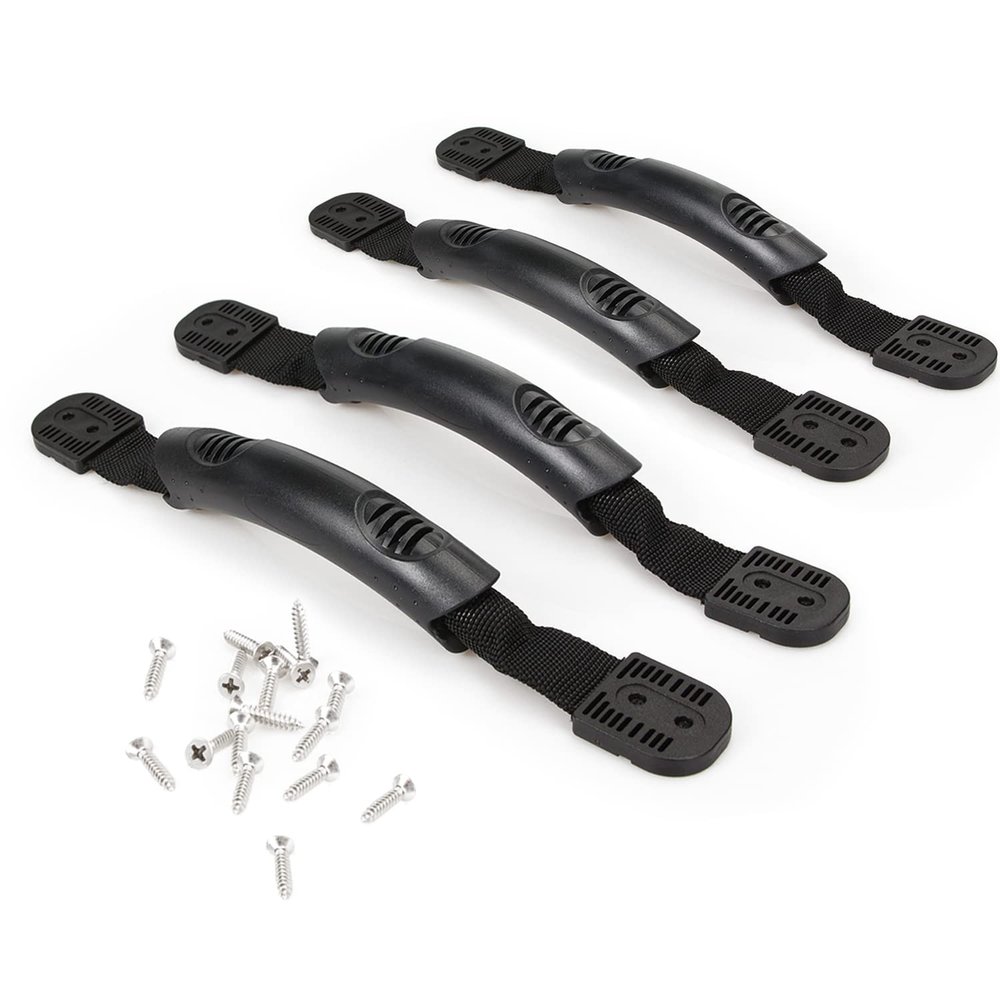 Boncas Replacement Kayak Side Mount Carry Handles with Hardware Soft Grip Handle Durable Webbing Heavy Duty Canoe Handle Kit (4 Pack)