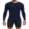 Men's Compression Shirts Long Sleeve Athletic T Shirt Workout Cool Dry Running Tops Gym Undershirts Baselayers Navy view 2