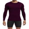 Men's Compression Shirts Long Sleeve Athletic T Shirt Workout Cool Dry Running Tops Gym Undershirts Baselayers Wine view 2