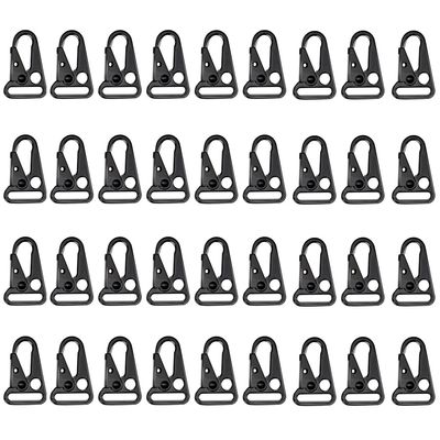 IndependentThose 36 Pieces 1 Inch Enlarged Mouth Clip Sling Clasp Hook for Keychain Snap Hooks Outdoor Bag Backpack Tactical Carabiners (Black 36 pack)